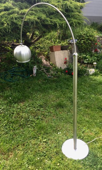 Arc Stainless Steel Floor Lamp Italy Circa 70