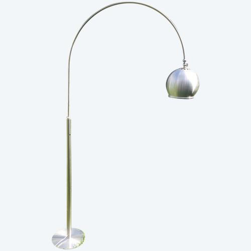 Bogen-Stehlampe aus Edelstahl, Italien, ca. 70