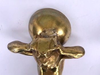Pair of bronze door handles castle