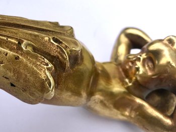 Pair of bronze door handles castle