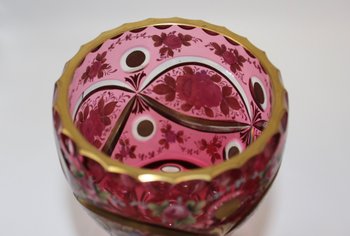 Scatola per caramelle in cristallo con decorazione dipinta 1880 ca.