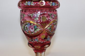 Scatola per caramelle in cristallo con decorazione dipinta 1880 ca.