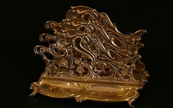 19th century gilded bronze desk set