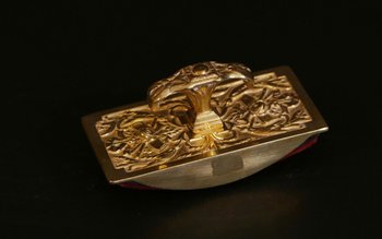 19th century gilded bronze desk set