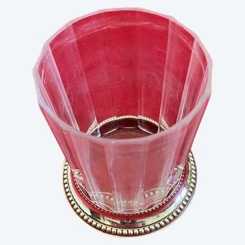 Schöne und seltene Vase aus Kristall und Silber aus der Zeit Ende des 19. Jahrhunderts