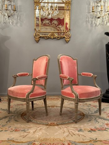 Pair Of Louis XVI period Cabriolet Armchairs About 1770