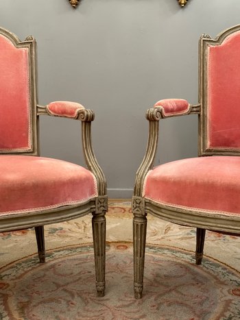 Pair Of Louis XVI period Cabriolet Armchairs About 1770