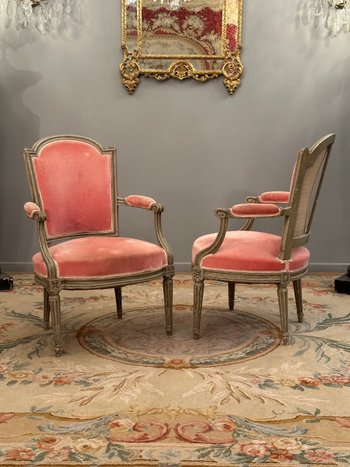 Pair Of Louis XVI period Cabriolet Armchairs About 1770
