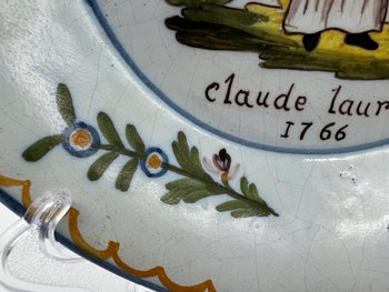 Nevers earthenware plate Saint Claude