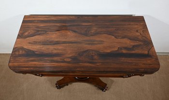 Console Table de Jeux en placage de Palissandre, Angleterre – 1850