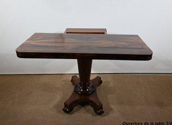 Console Table de Jeux en placage de Palissandre, Angleterre – 1850