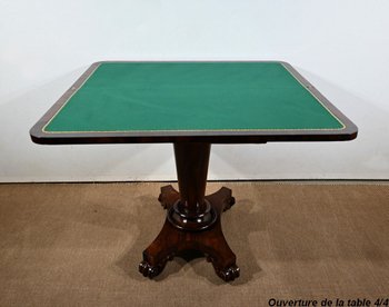 Console Table de Jeux en placage de Palissandre, Angleterre – 1850