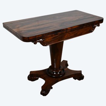 Console Table de Jeux en placage de Palissandre, Angleterre – 1850