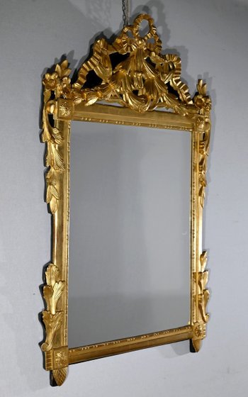 Gilded Wood Rectangular Mirror, Louis XVI style - End of XIXth century
