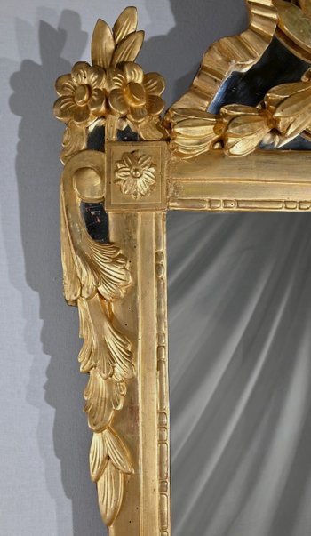 Gilded Wood Rectangular Mirror, Louis XVI style - End of XIXth century