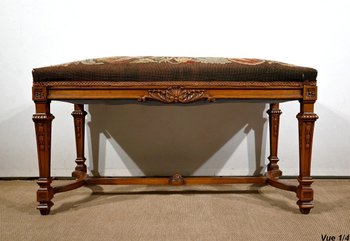 Long Rectangular Walnut Bench - 1910