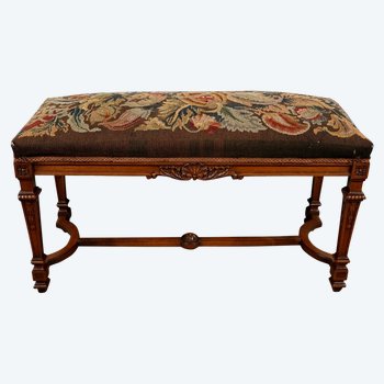 Long Rectangular Walnut Bench - 1910