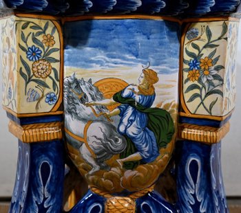Majolika-Sattelvase, Italien - 19. Jahrhundert