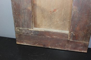 Specchio Luigi XIII in noce e intarsio di legno chiaro XVII