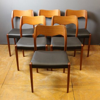 Suite Of Six Scandinavian Chairs By Niels Otto Moller About 1960