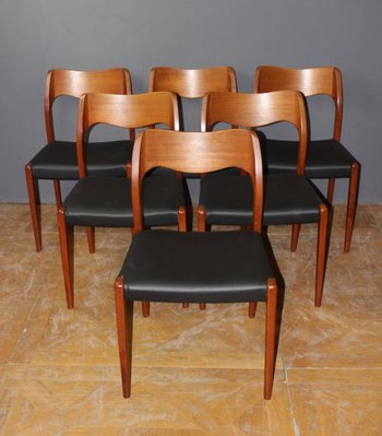 Suite Of Six Scandinavian Chairs By Niels Otto Moller About 1960