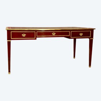 Large Mahogany Flat Desk In The Louis XVI Style Mailfert