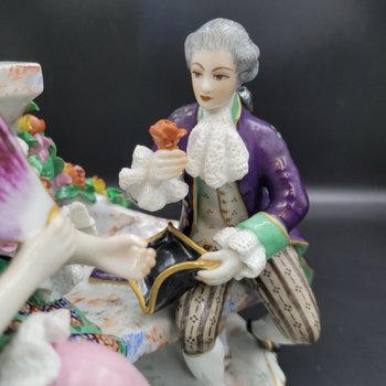 SAMSON Biscuit in porcellana Altezza 25 cm Napoleon Lovers Trio 3 French Victorian Capodimonté