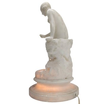 1930's Art Deco Alabaster Nightlight, By Umbetrto Stiaccini