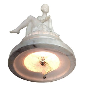 1930's Art Deco Alabaster Nightlight, By Umbetrto Stiaccini