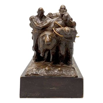 Wooden Sculpture The Pariahs In Wooden Period XXth
