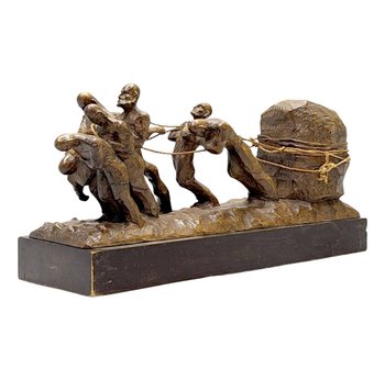 Wooden Sculpture The Pariahs In Wooden Period XXth