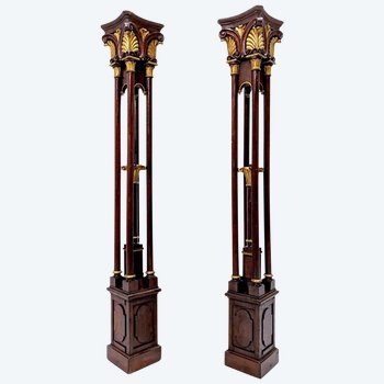 Gilded Wood Column With Palmettes 19th century