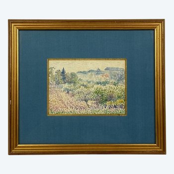 Pointillist watercolor by Paul-Emile Colin
