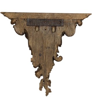 Regency Period Oak Wall Console With Triton Decor
