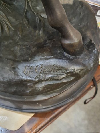 Cavaliere orientalista della fine del XIX secolo in regola firmato Barye Fils e Guillemin