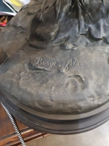 Cavaliere orientalista della fine del XIX secolo in regola firmato Barye Fils e Guillemin