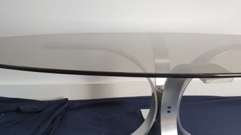 Table basse verre fumé circa 1970