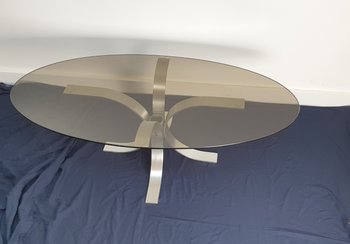 Table basse verre fumé circa 1970