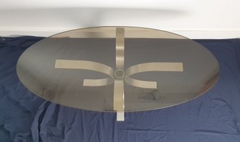 Table basse verre fumé circa 1970