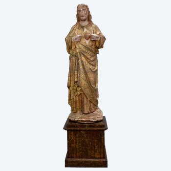 Sacred Heart, Cast Iron Sculpture 2poque Nineteenth