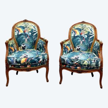 Pair Of Bergeres Louis XVI Style 1900