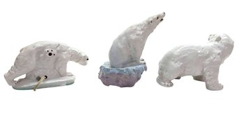 Set di 3 lampade da notte a forma di orso in ceramica Art Déco 1930