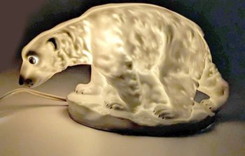 Set di 3 lampade da notte a forma di orso in ceramica Art Déco 1930