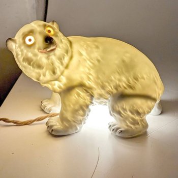 Set di 3 lampade da notte a forma di orso in ceramica Art Déco 1930