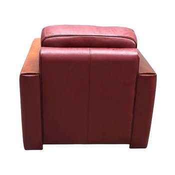 Poltrone Club in pelle Bordeaux Stile Art Déco (coppia)