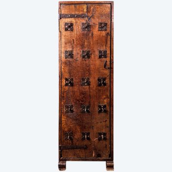 Rustic Studded Oak Wardrobe In Medieval Style
