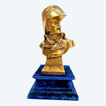 Busto In Bronzo Dorato Che Rappresenta Il Generale Cambronne I Impero Di James Louis