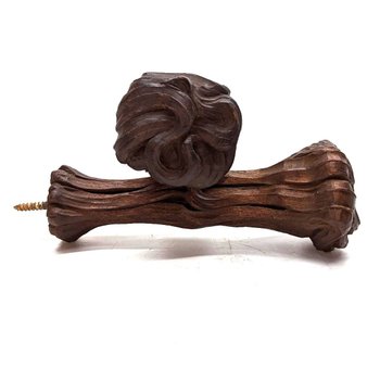 Rare Art Nouveau Floral Curtain Rod Decor Set