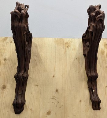 Rare Art Nouveau Floral Curtain Rod Decor Set