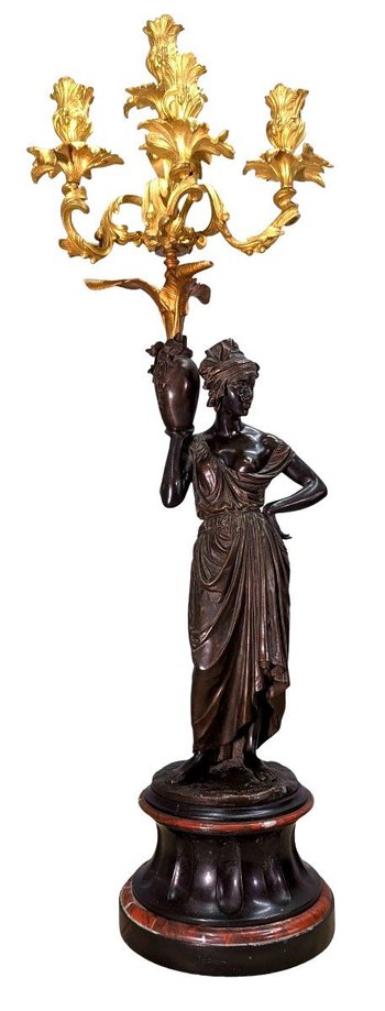Nineteenth Bronze Trim Paul And Virginia By Charles Cumberworth
